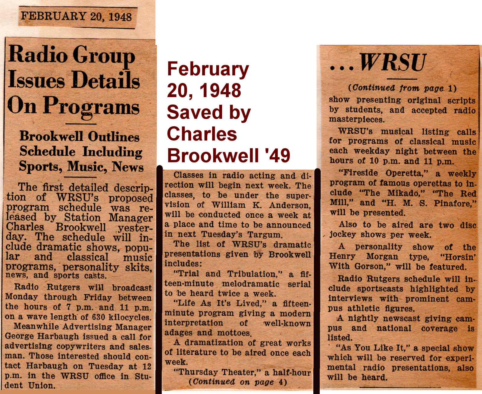 1948 02 20 Program Details