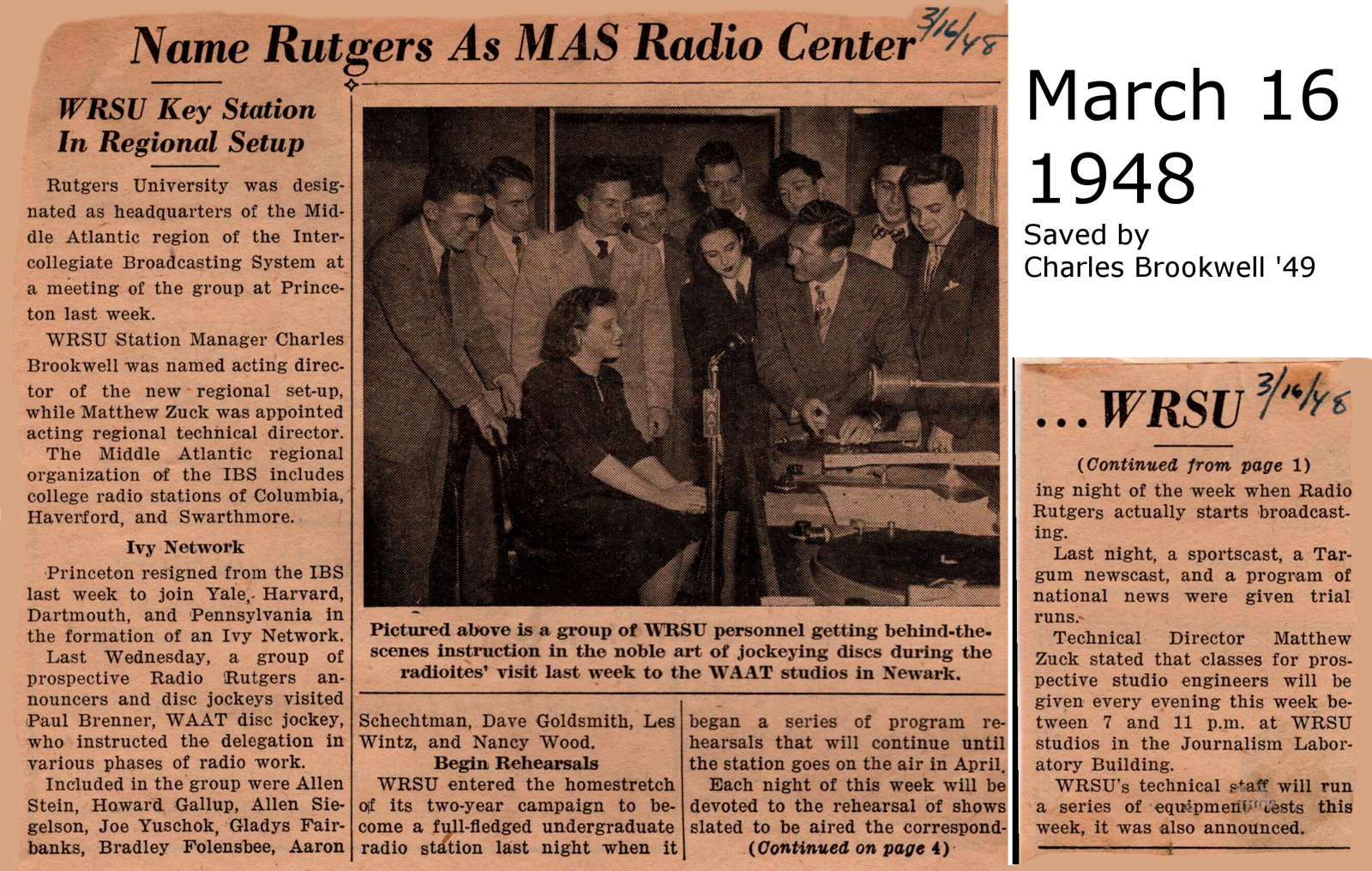 1948 March 16 = Visit to WAAT