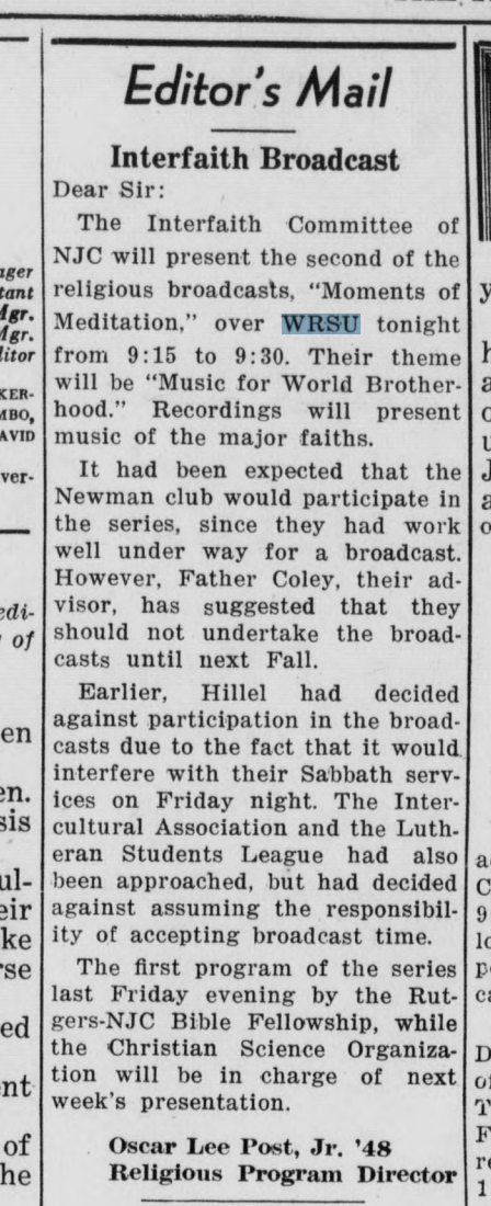1948_05_07_wrsu<br> interfaith bro