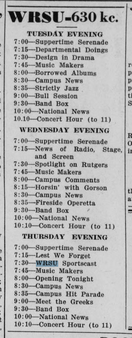 1948 April 27 Schedule Day #2