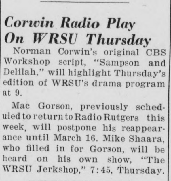 1949 March 01 Corowin Radio Play