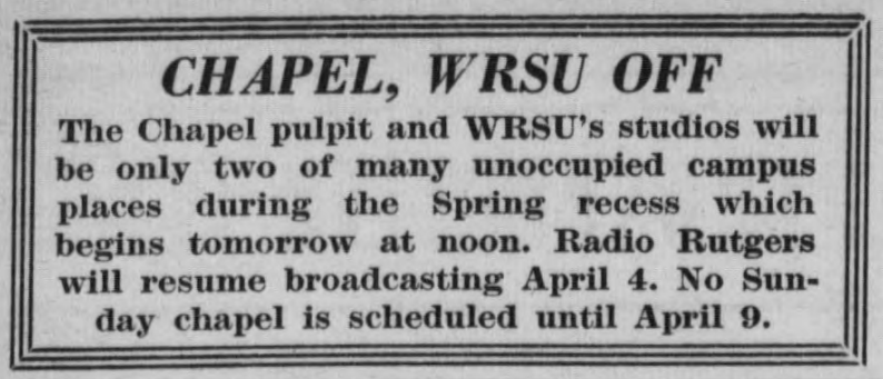 1949 March 25 WRSU Off the Air