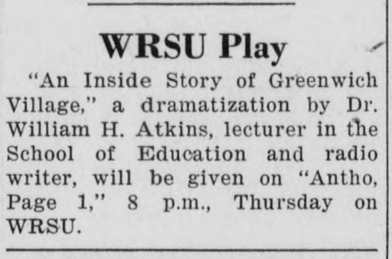 1949 04 26 WRSU Schedule