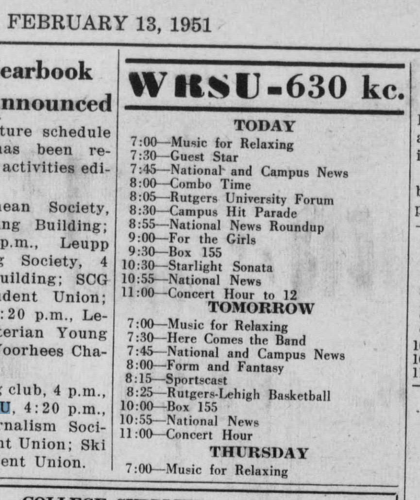1951_02_13_wrsu<br> schedule