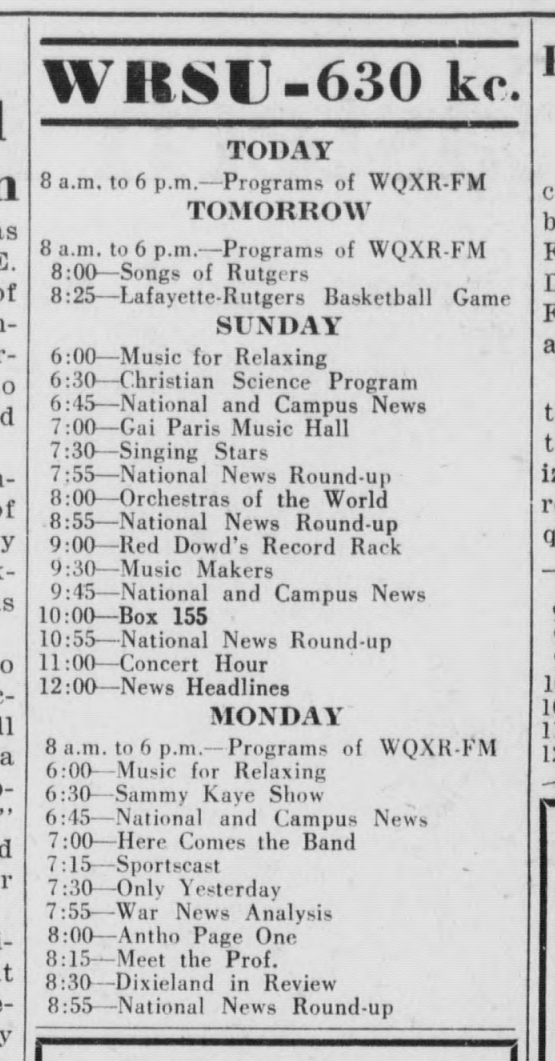 1951_03_09_wrsu<br> schedule