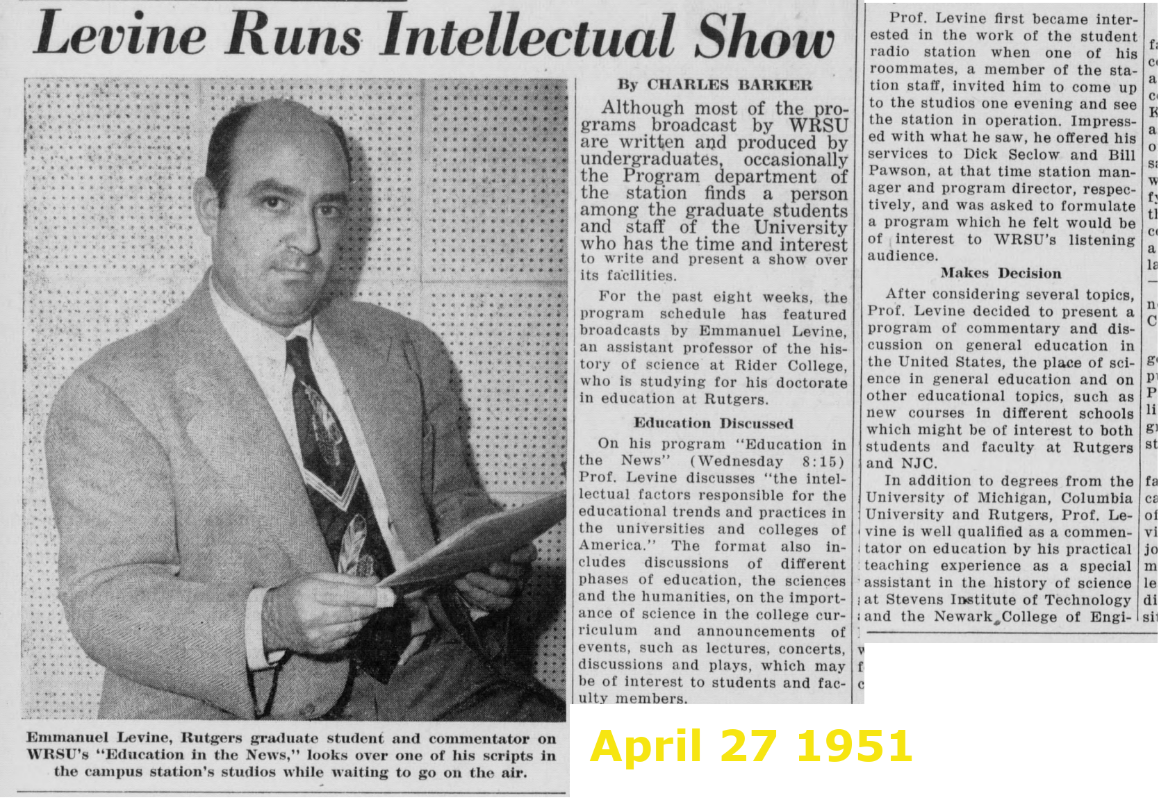 1951_04_27_wrsu<br> levine runs
