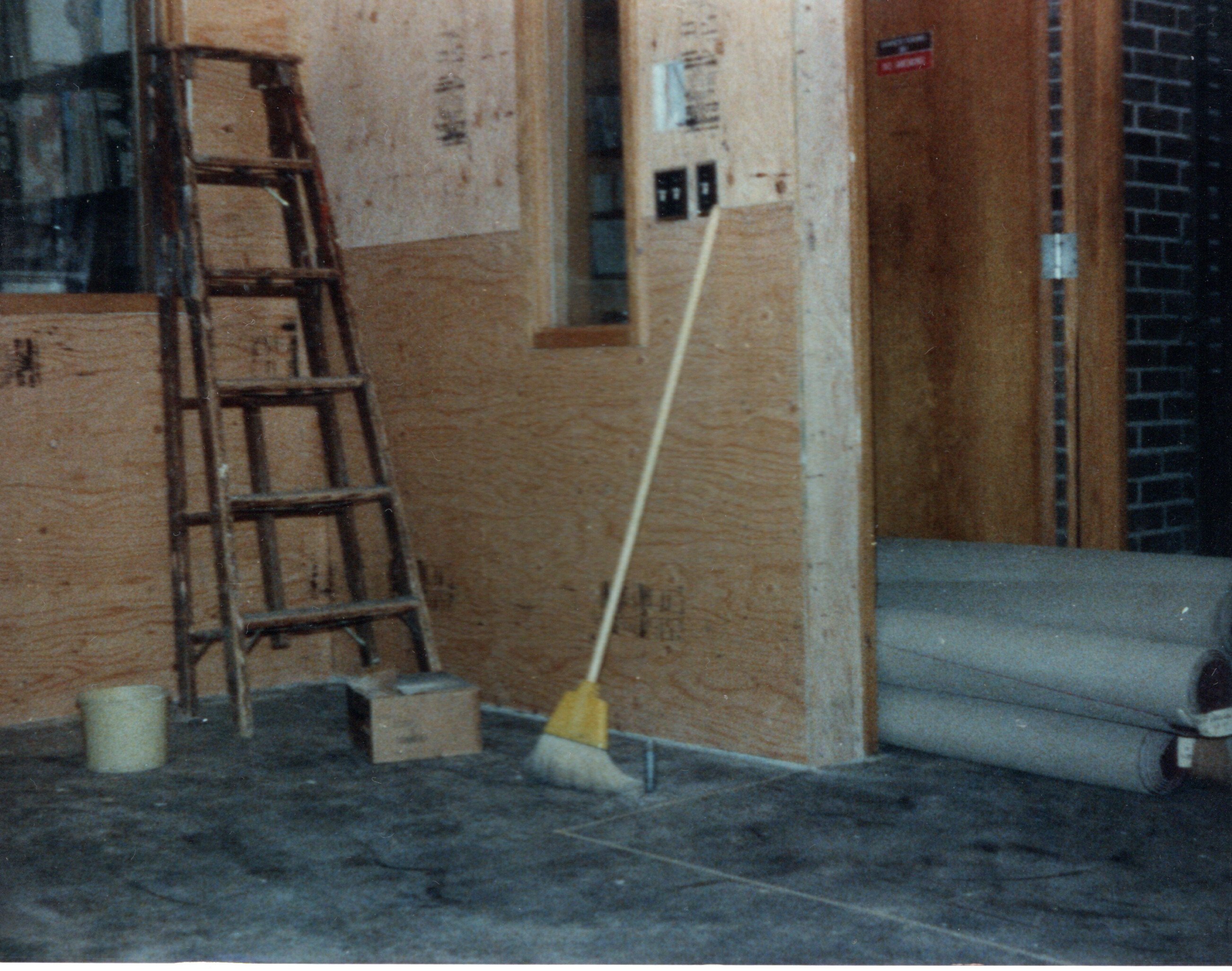 1985-Production Rebuild - The room empty with the new walls