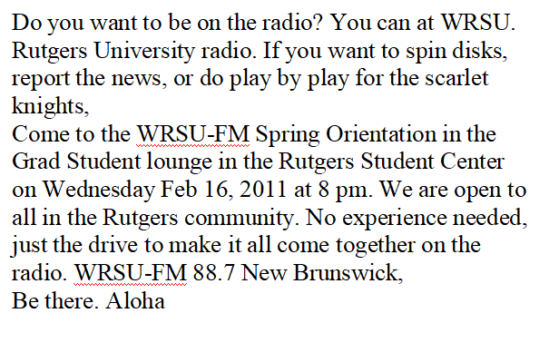 Do You want to be on the Radio?
